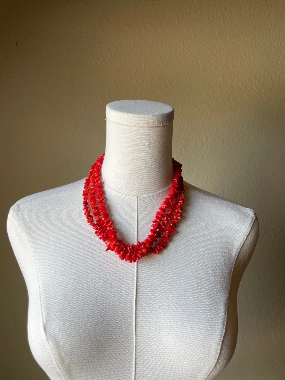 Multi-Strand Coral Necklace - Women Vintage Jewelry